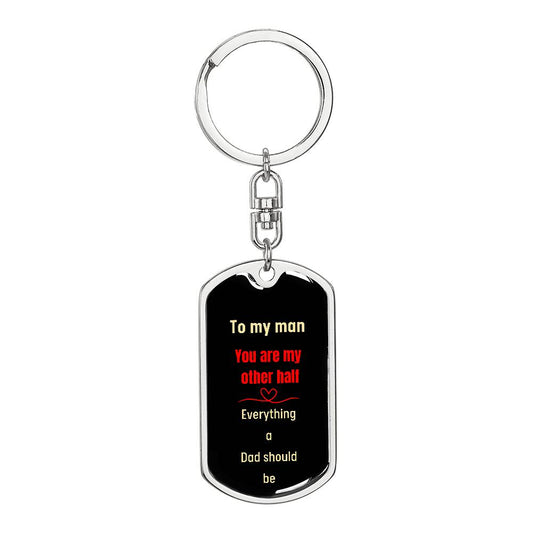 To my man personalized keychain