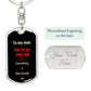 To my man personalized keychain